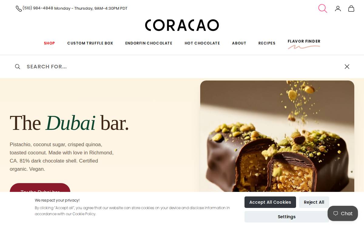 Coracaoconfections website preview
