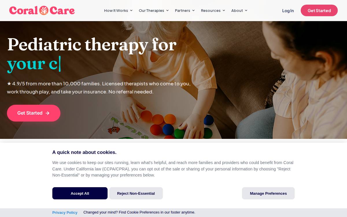 Coral Care website preview