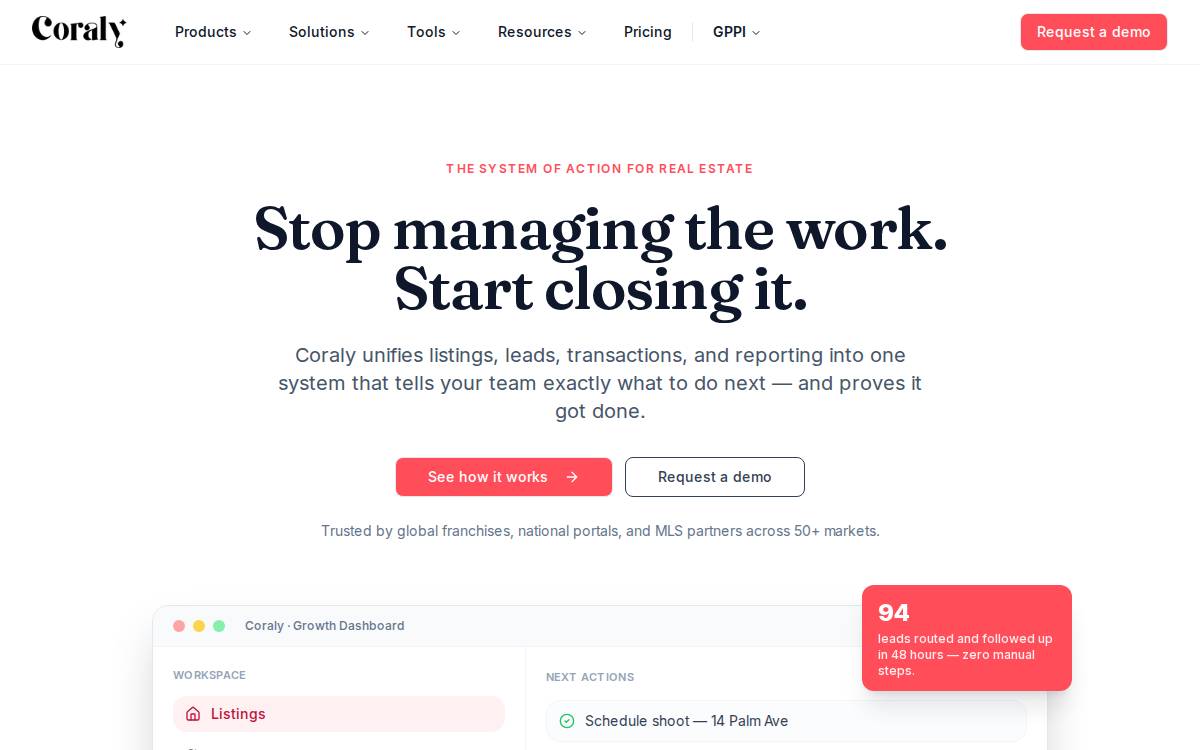 Coraly website preview