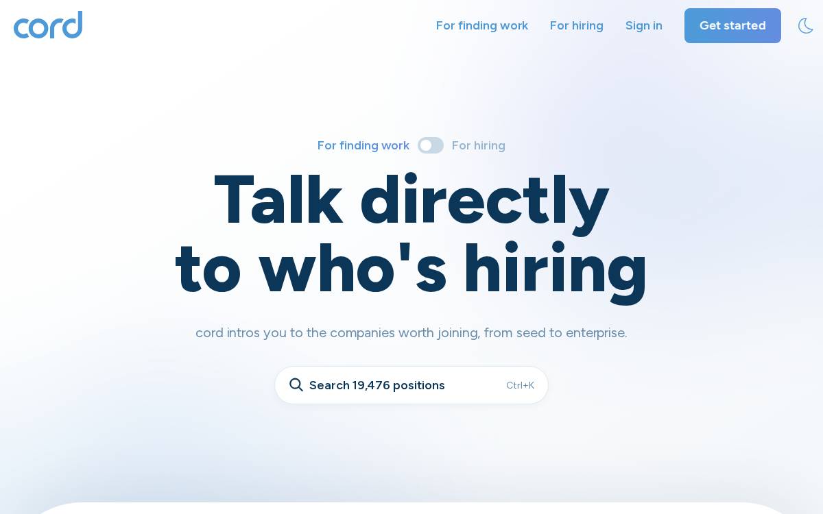 Cord website preview