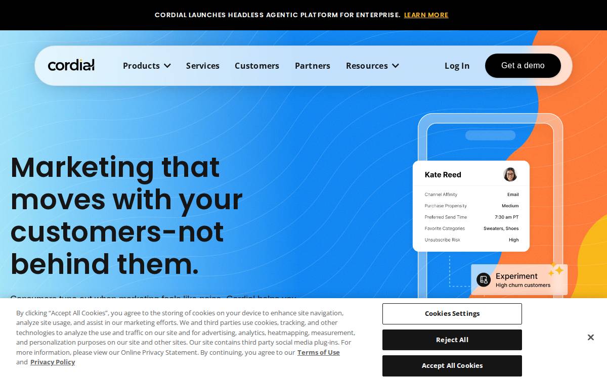 Cordial website preview