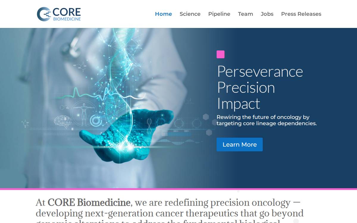 CORE Biomedicine, Inc. website preview