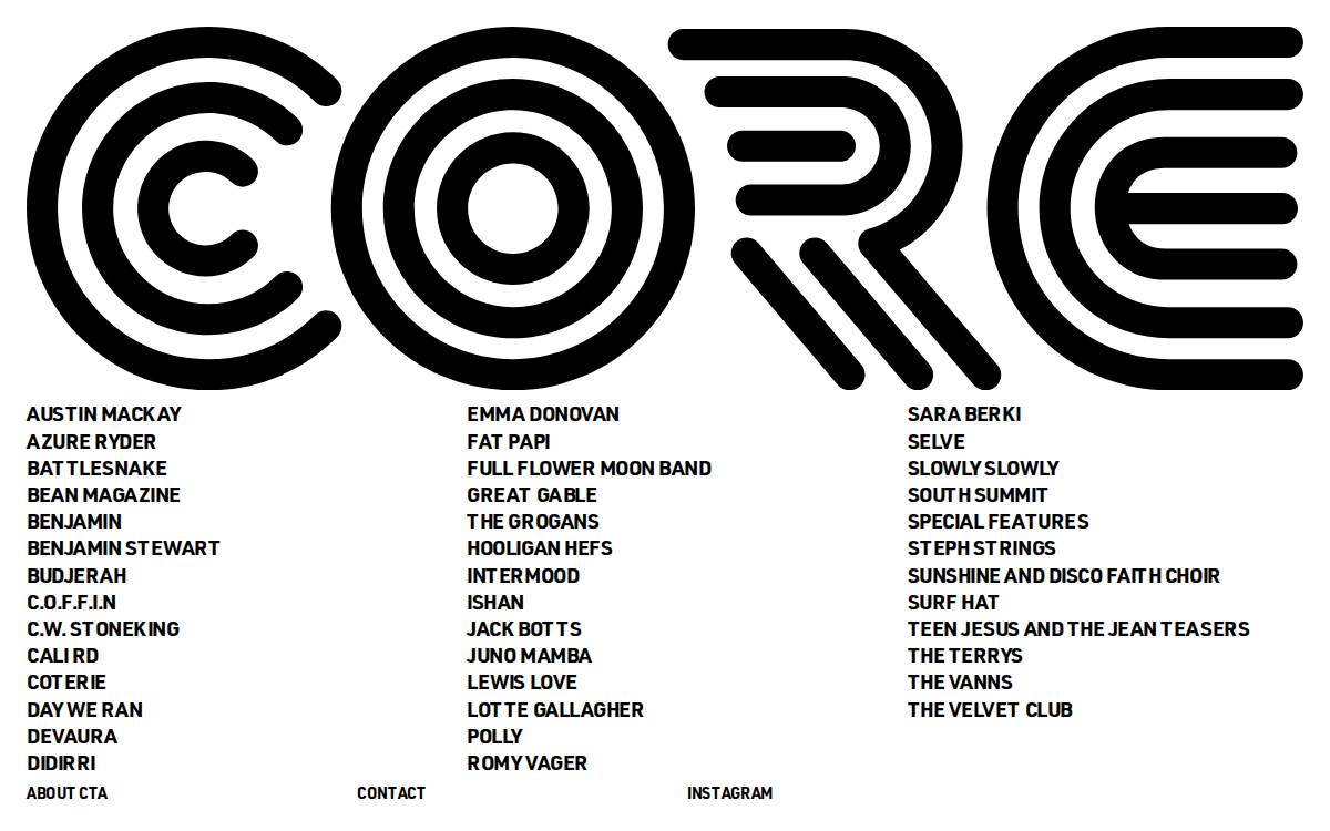 Core Talent Agency website preview