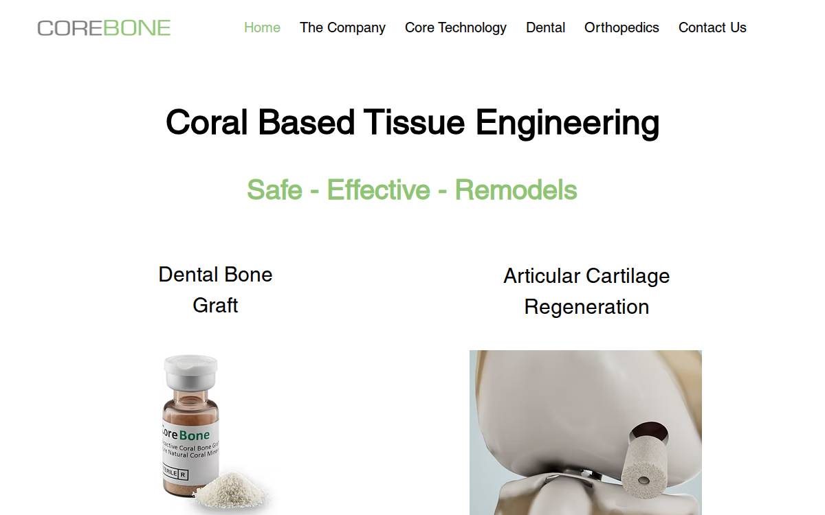 Corebone website preview