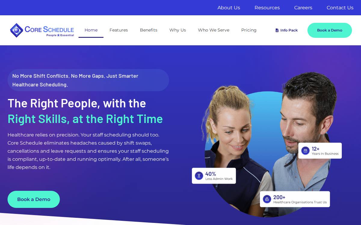 Coreschedule website preview