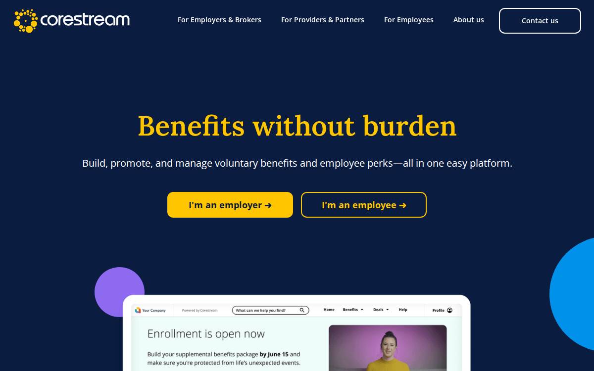Corestream website preview