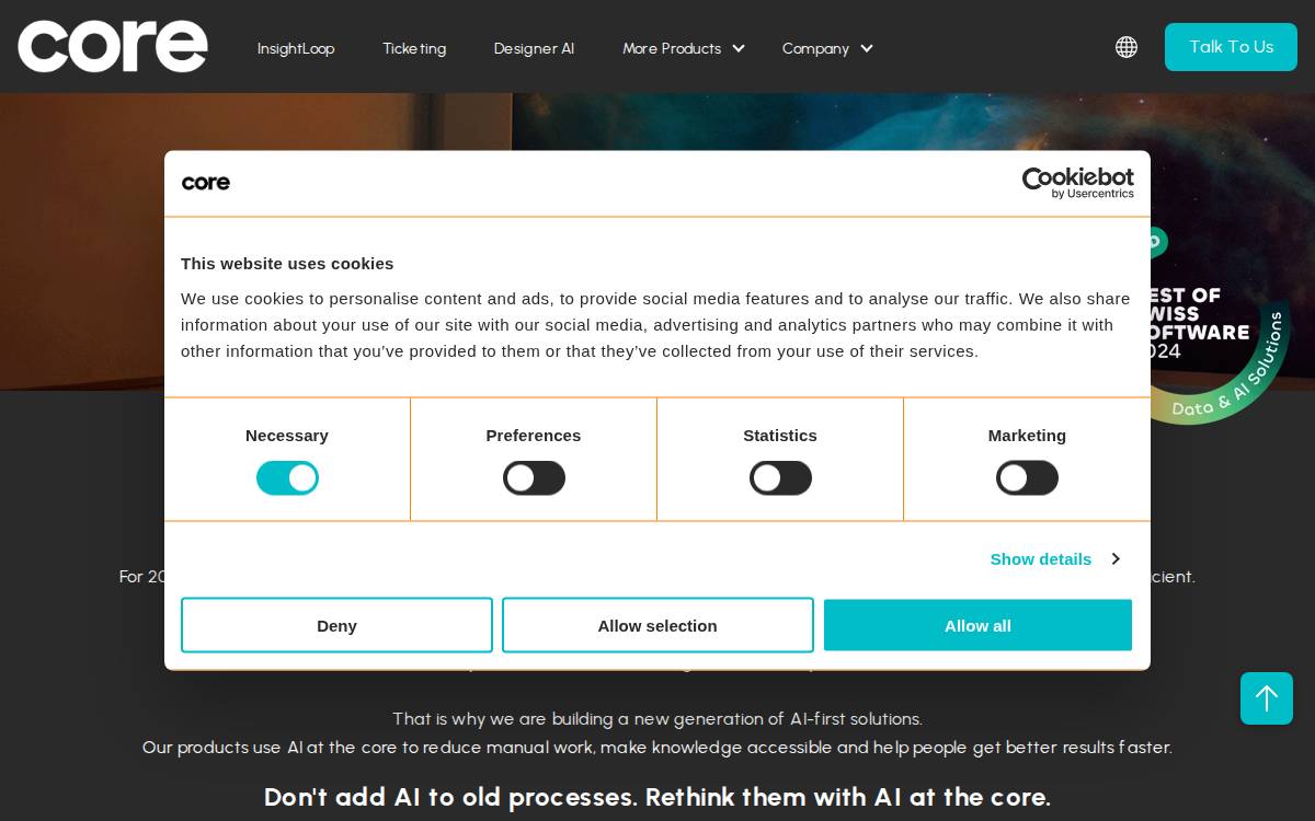 Coresystems website preview