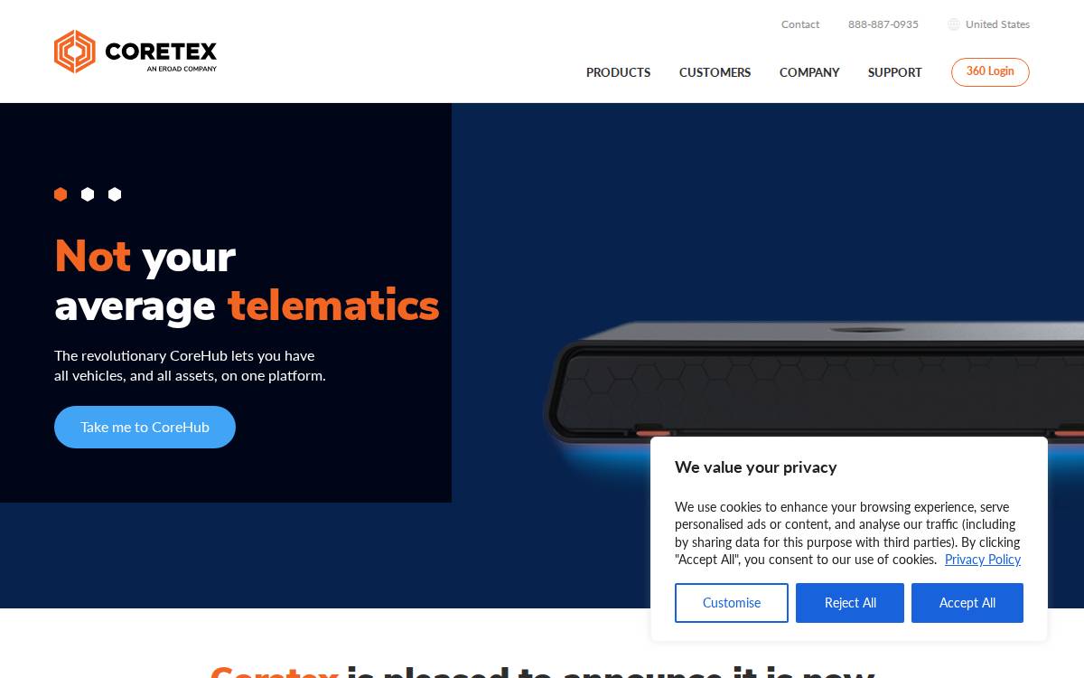 Coretex website preview