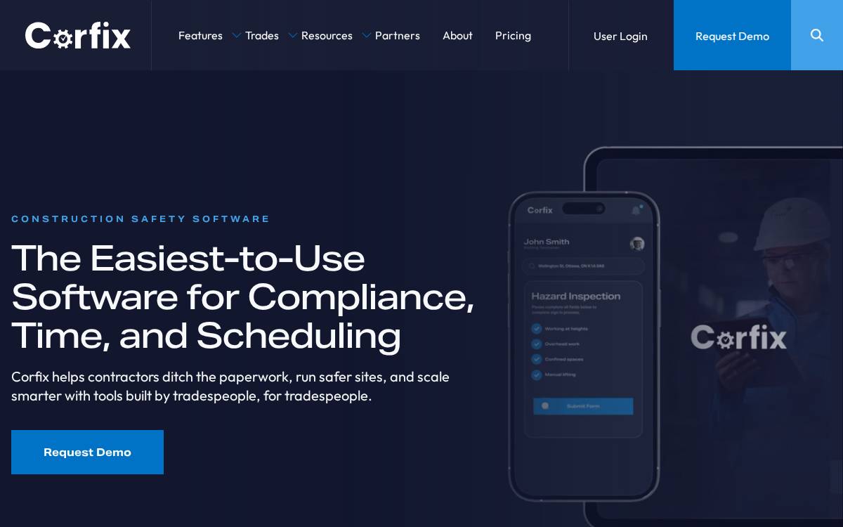 Corfix website preview