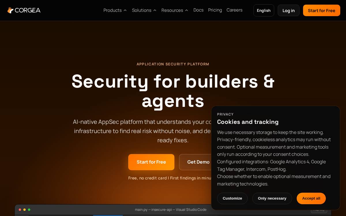 Corgea website preview