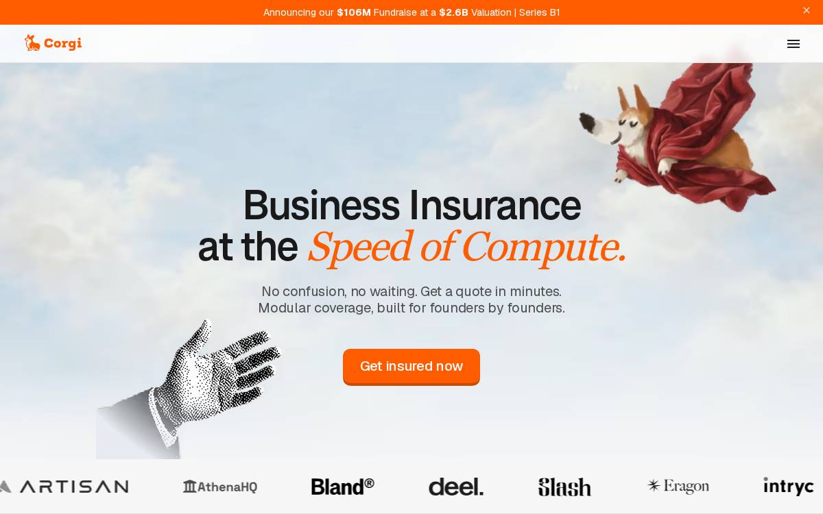 Corgi Insurance website preview
