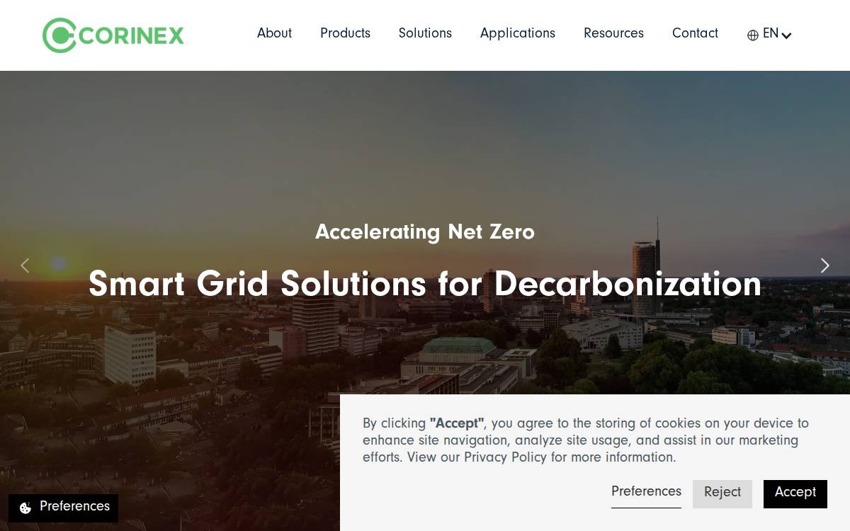 Corinex website preview