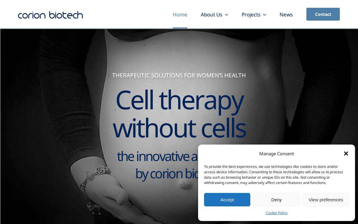 Corion Biotech website preview