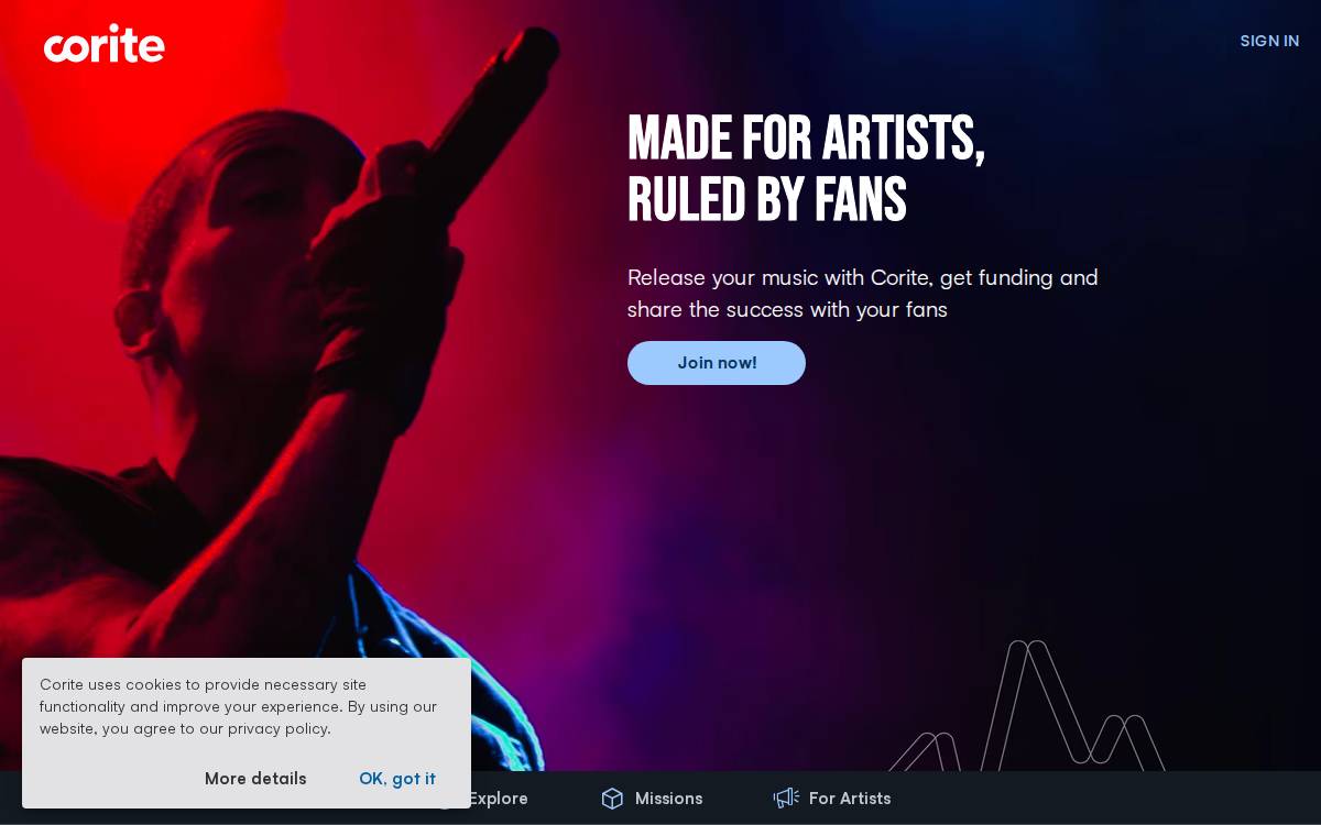 Corite website preview