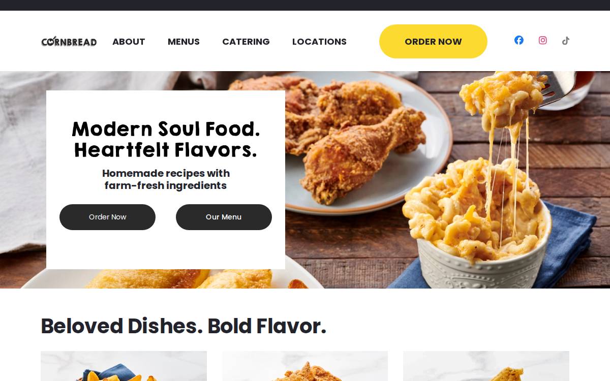 Cornbread website preview