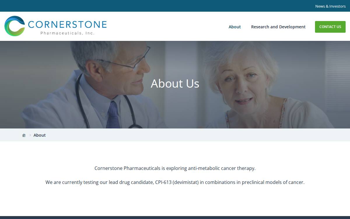 Cornerstone Pharmaceuticals website preview