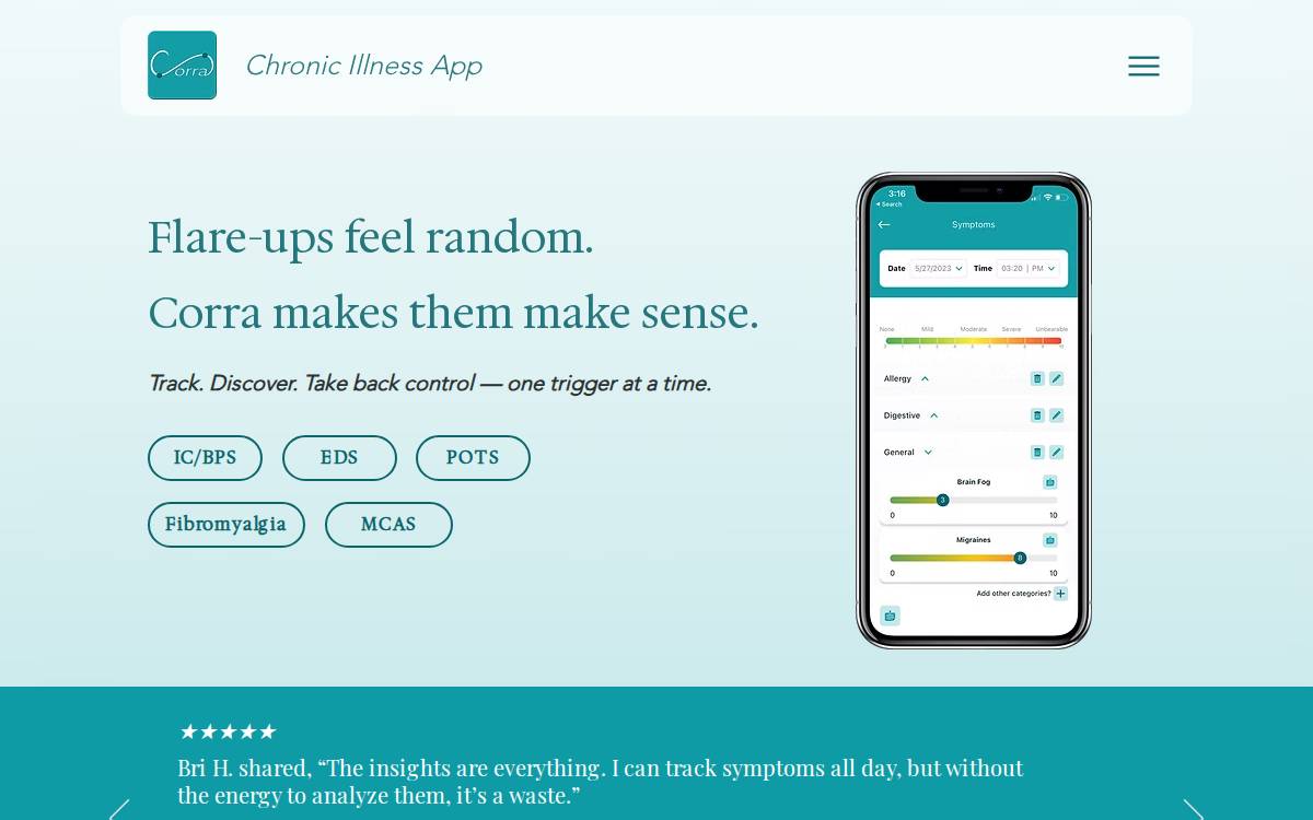 Corra Health website preview