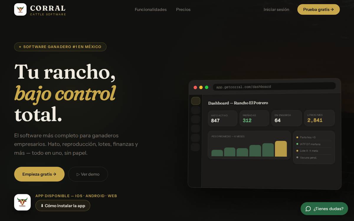 Corral website preview