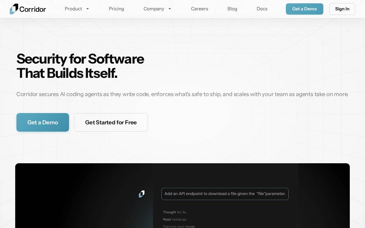 Corridor website preview