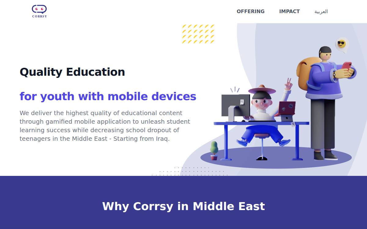 Corrsy website preview