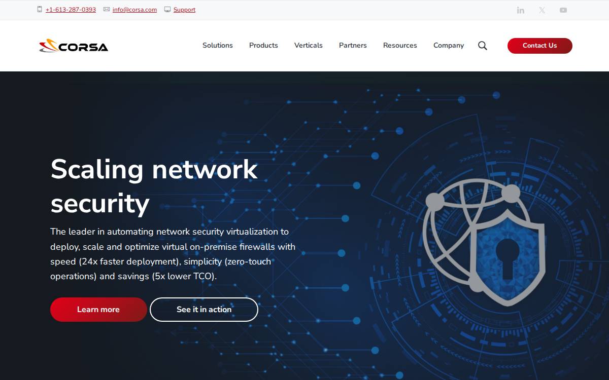 Corsa website preview