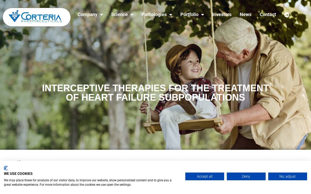 Corteriapharma website preview