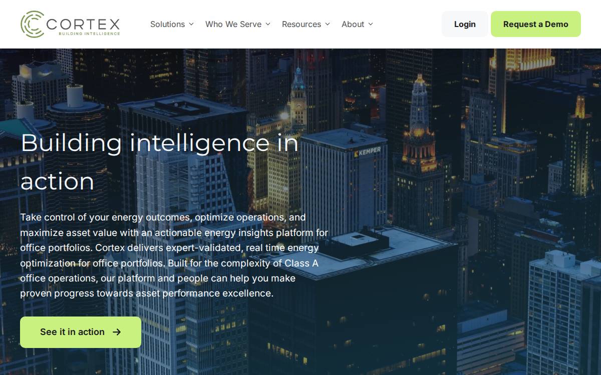 Cortex Building Intelligence website preview