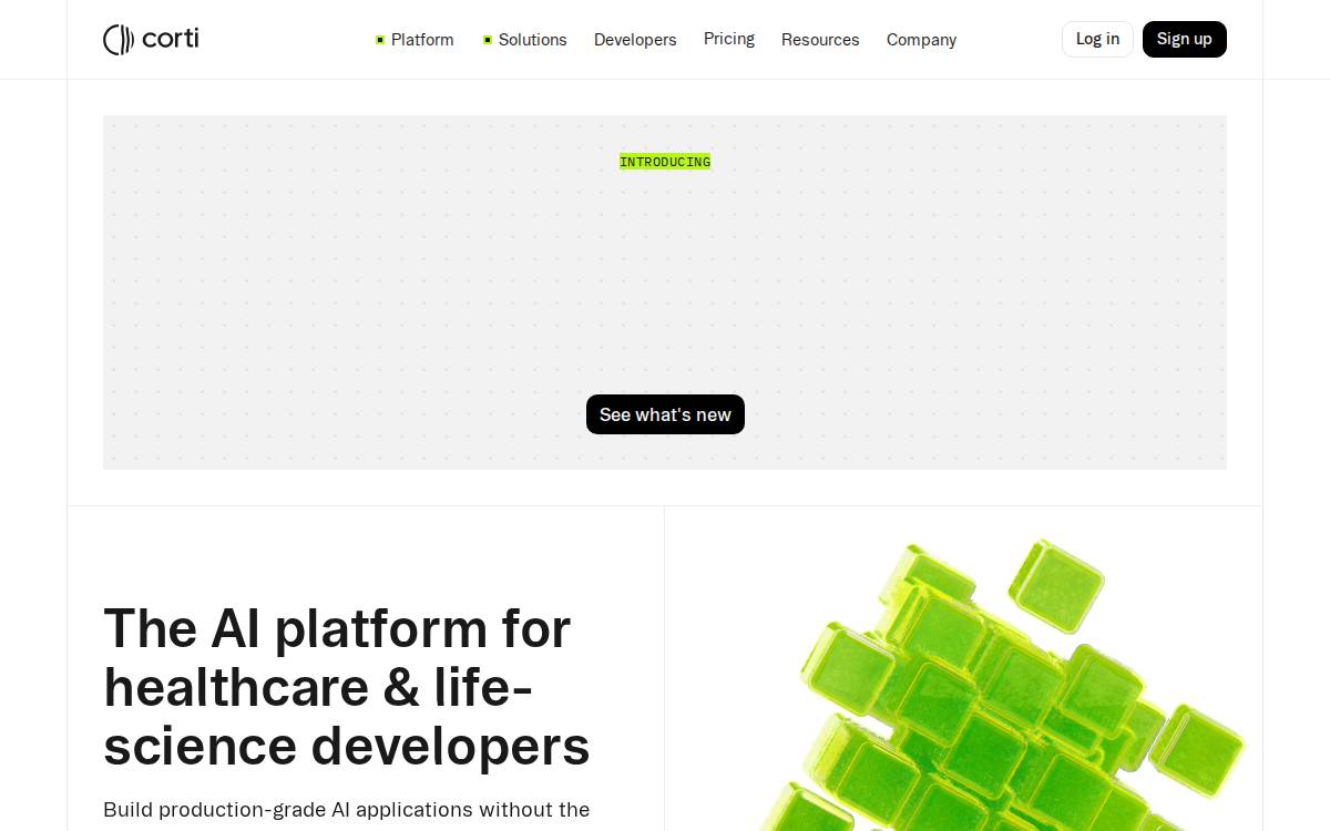 Corti website preview