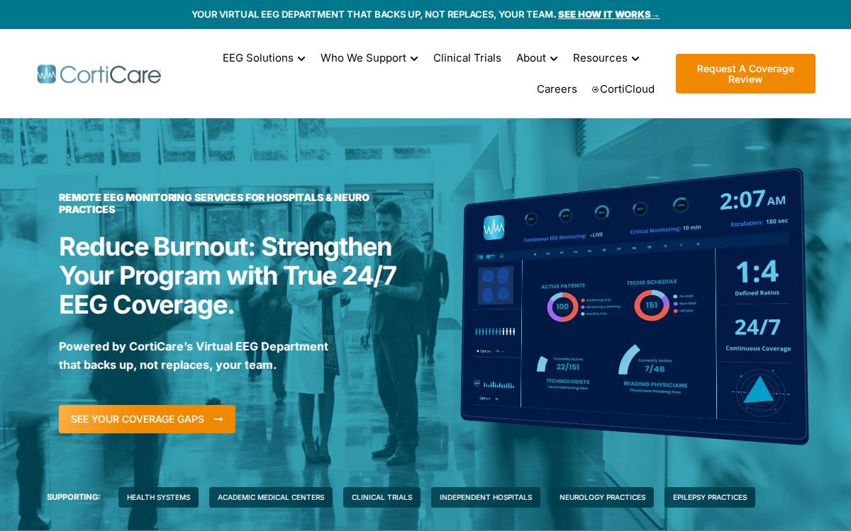 CortiCare website preview