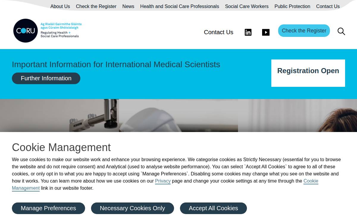 Coru website preview