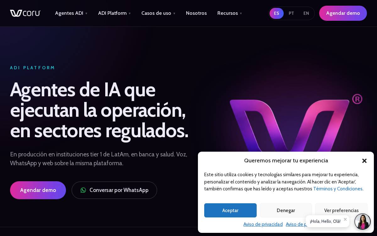 Coru website preview