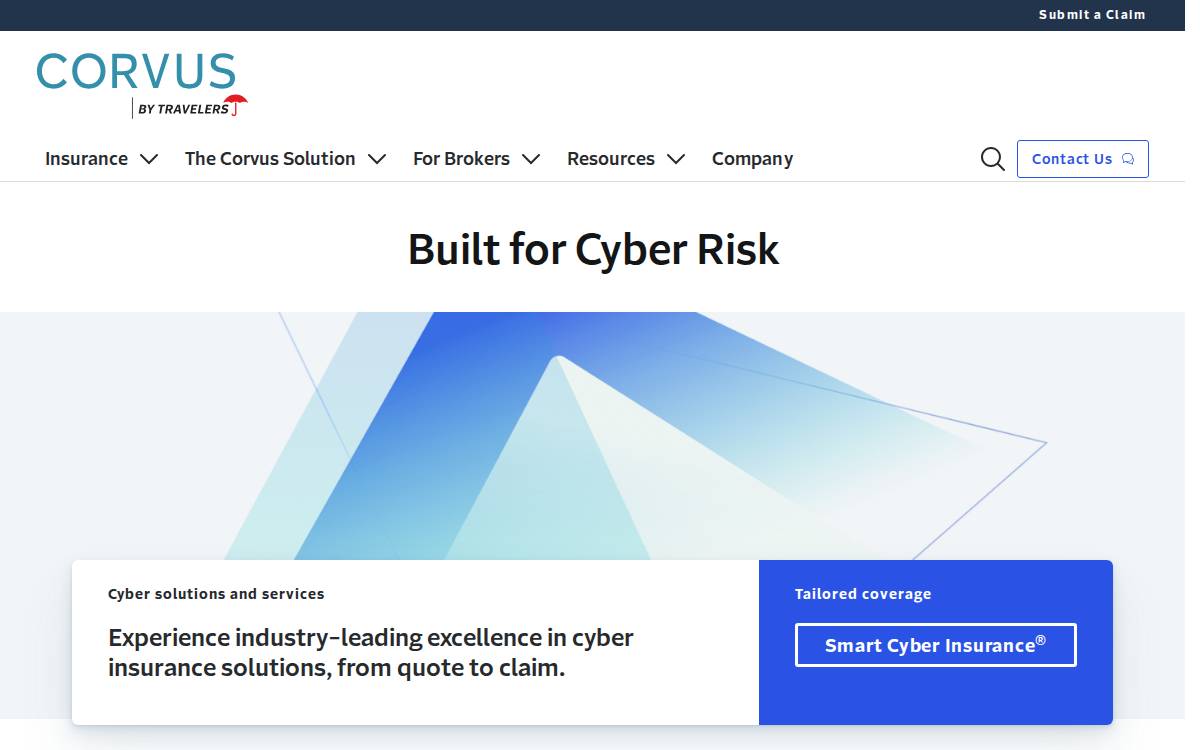 Corvus Insurance website preview