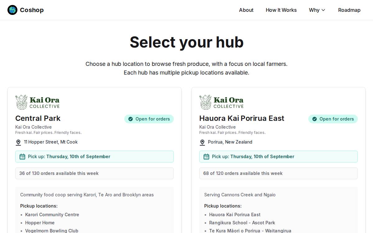 Coshop website preview