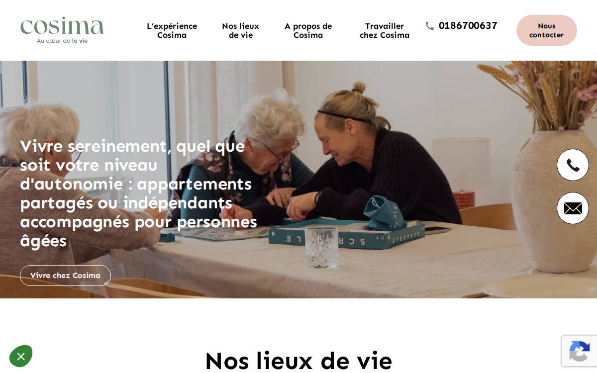 Cosima website preview