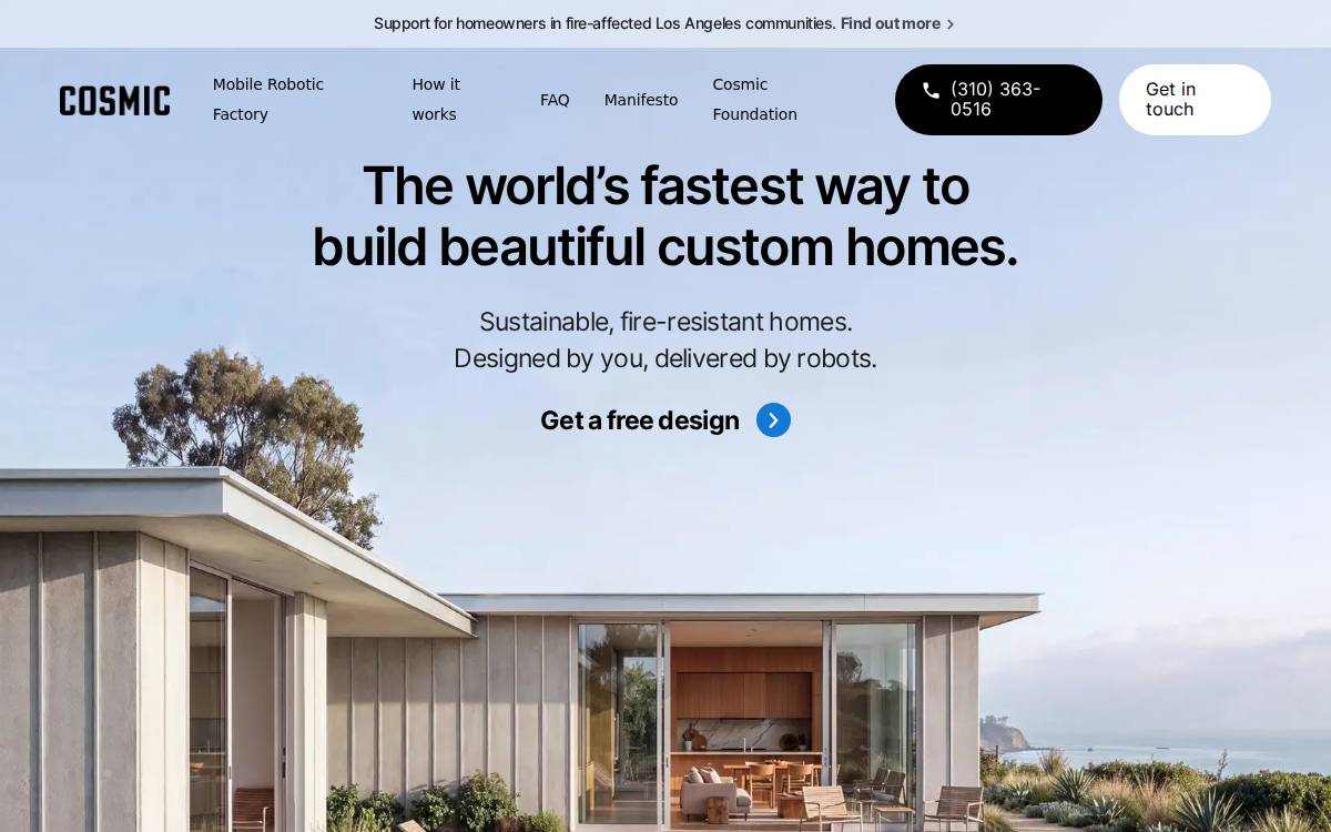 Cosmic Buildings website preview