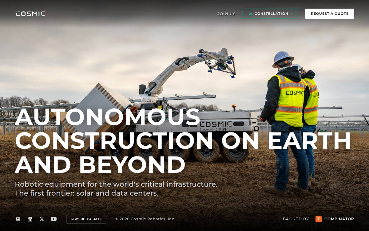 Cosmic Robotics website preview