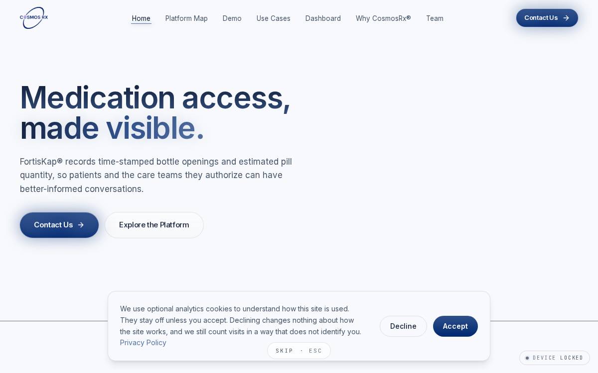 Cosmos Pharmaceuticals website preview