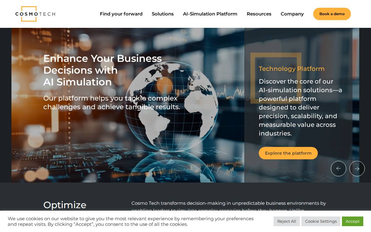 Cosmo Tech website preview