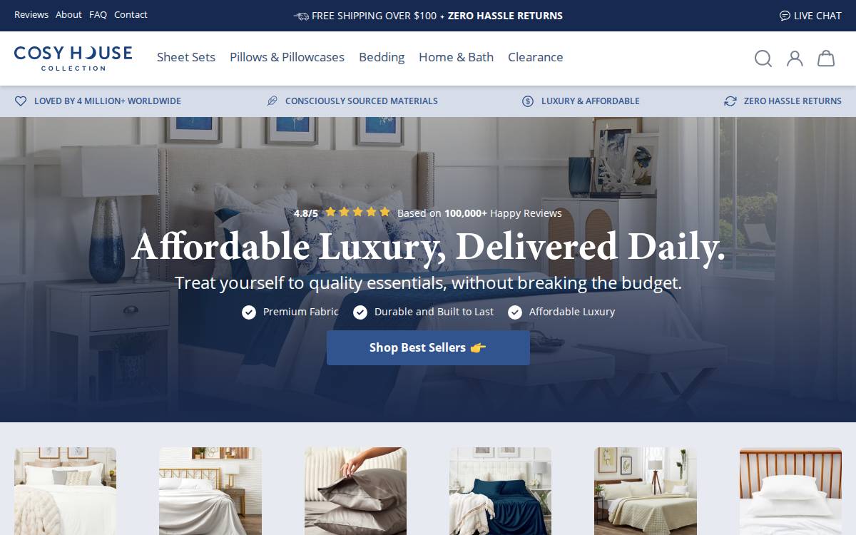 Cosy House Collection website preview