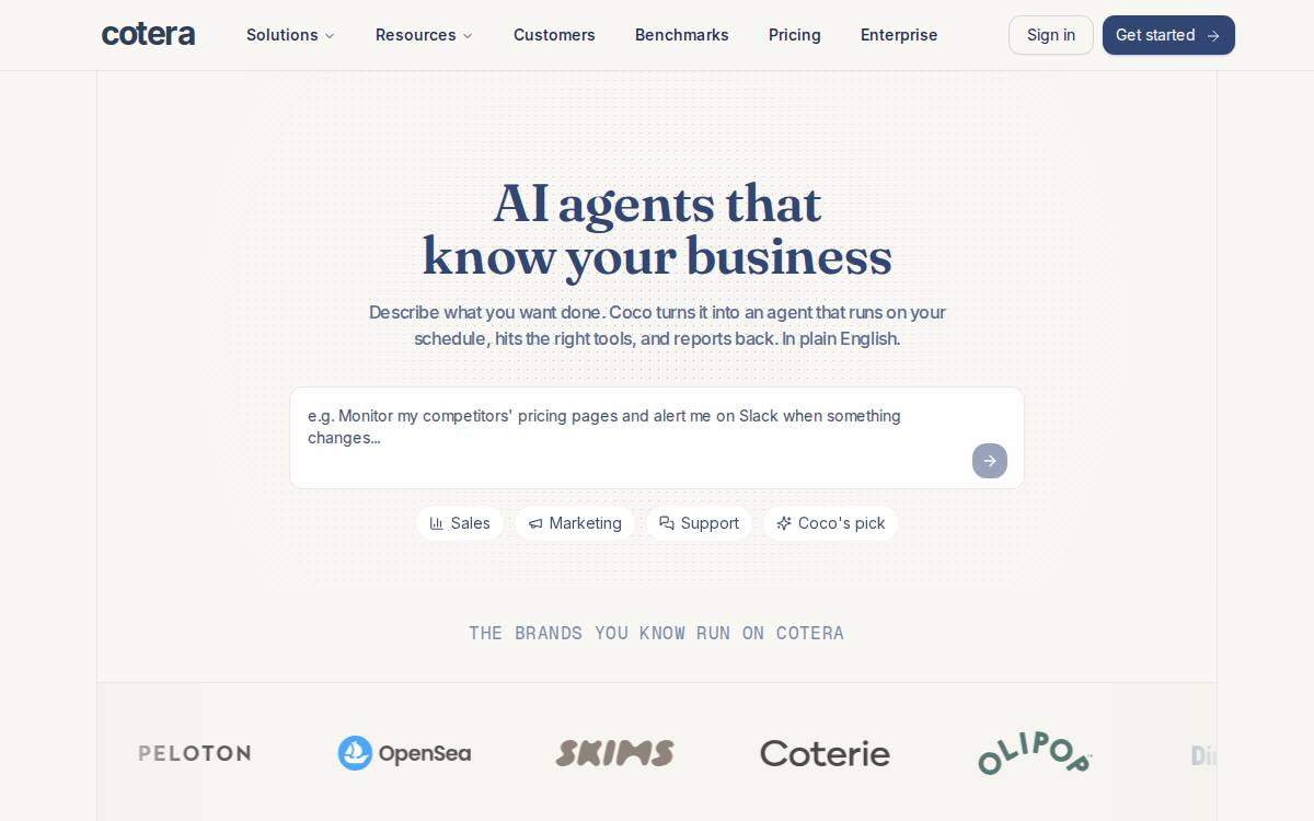 Cotera website preview
