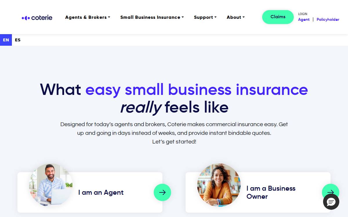 Coterie website preview