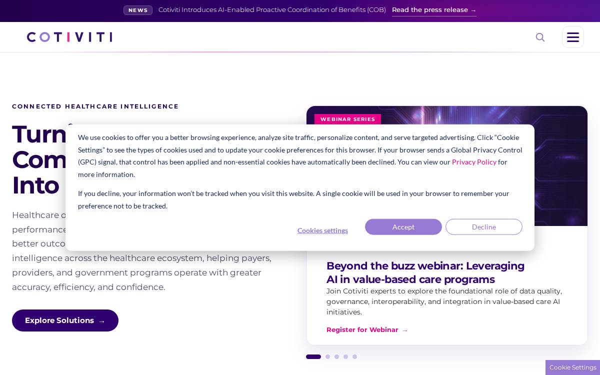 Cotiviti website preview