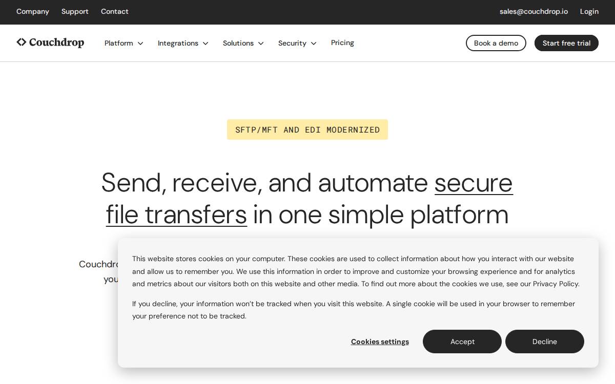 Couchdrop website preview