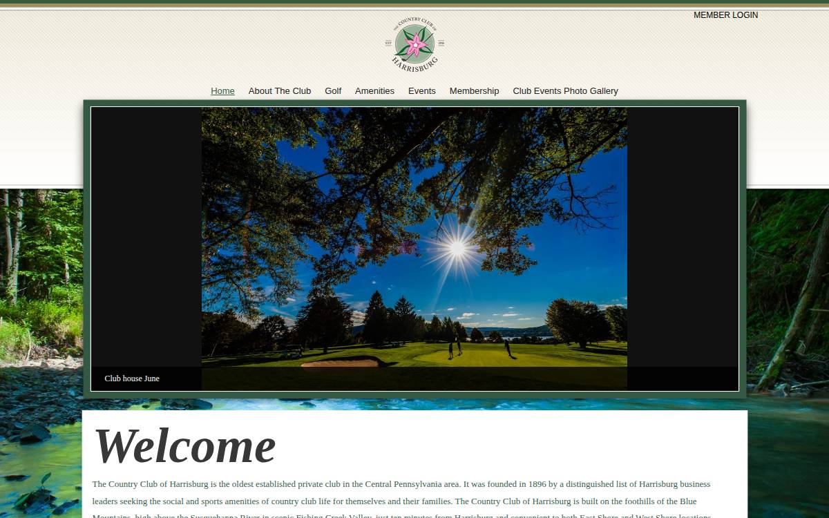 Country Club of Harrisburg website preview