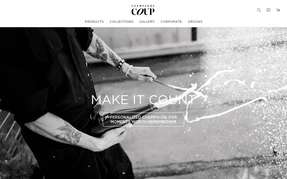 COUP Champagne website preview