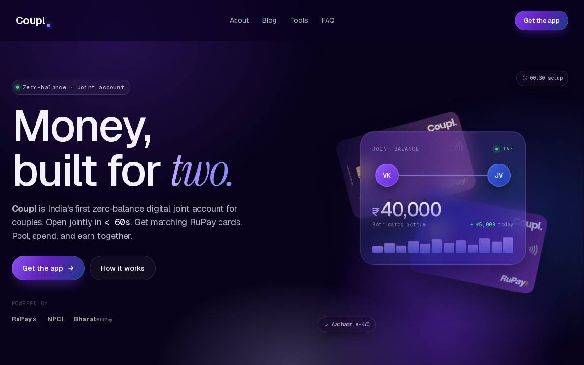 Coupl website preview