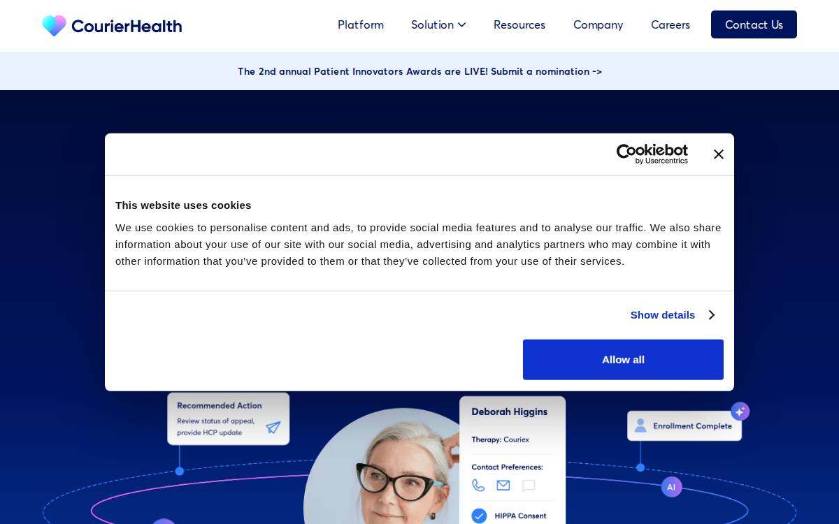 Courier Health website preview