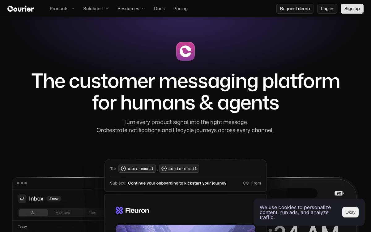 Courier website preview