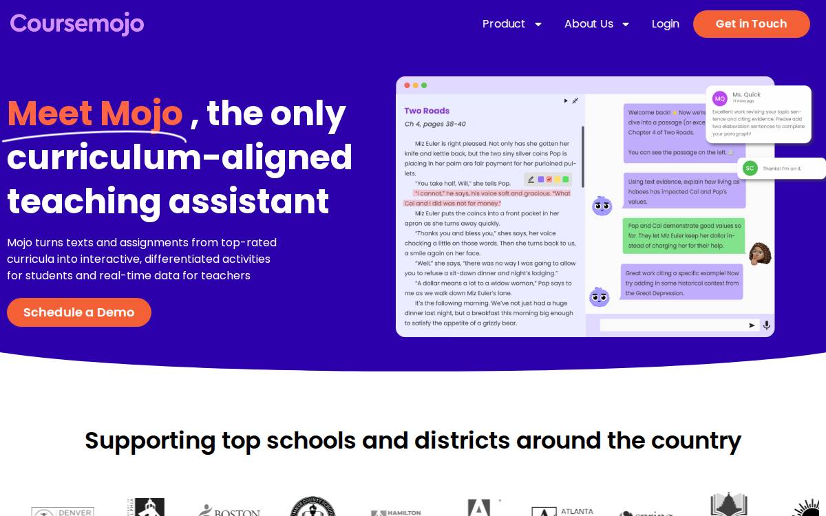Coursemojo website preview