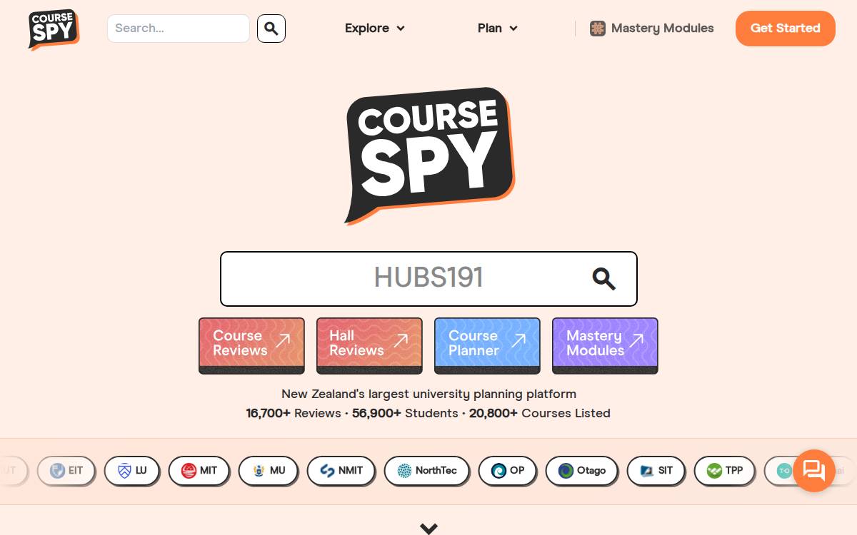 Coursespy website preview